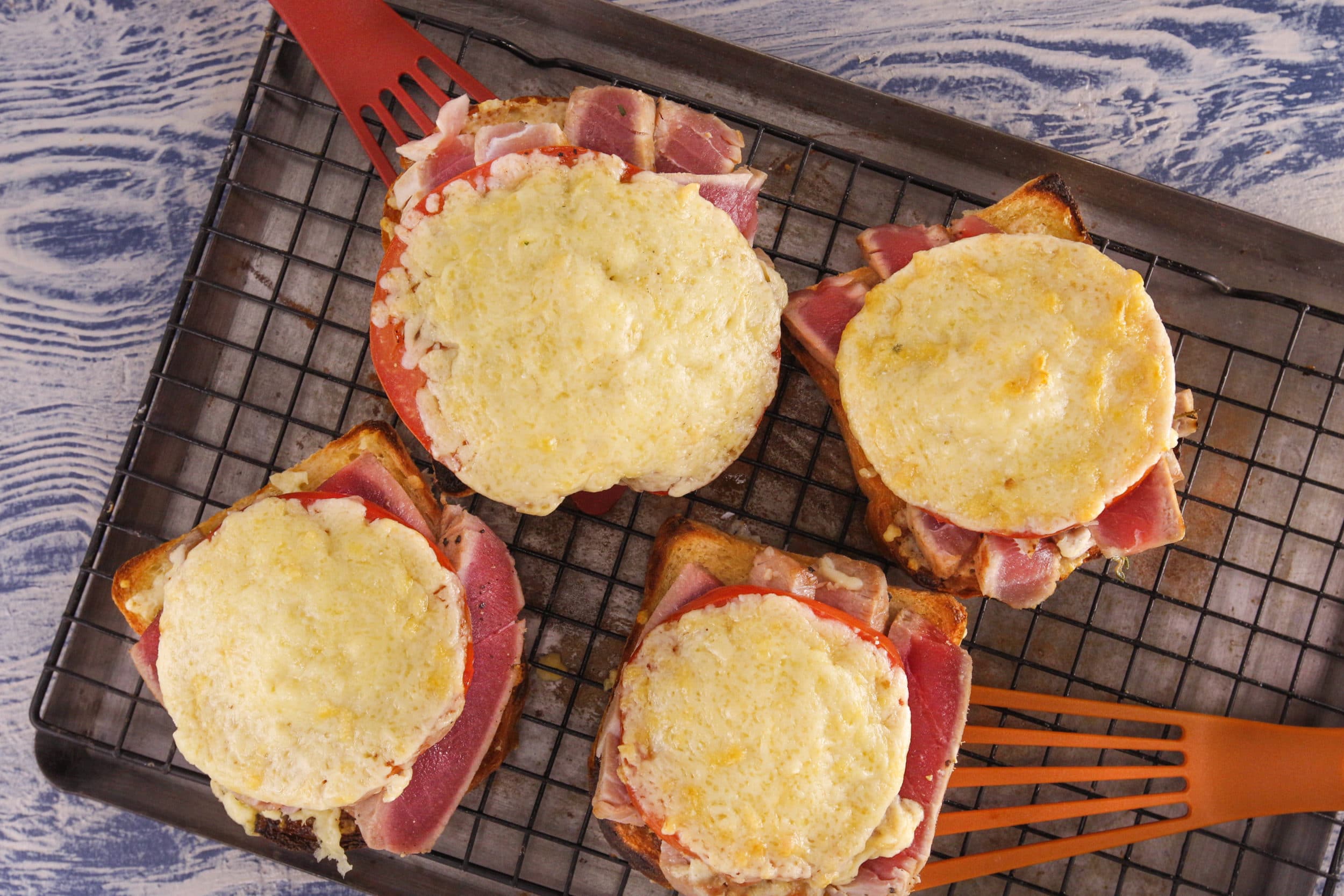 Sliced Fresh Tuna Melts on Toast