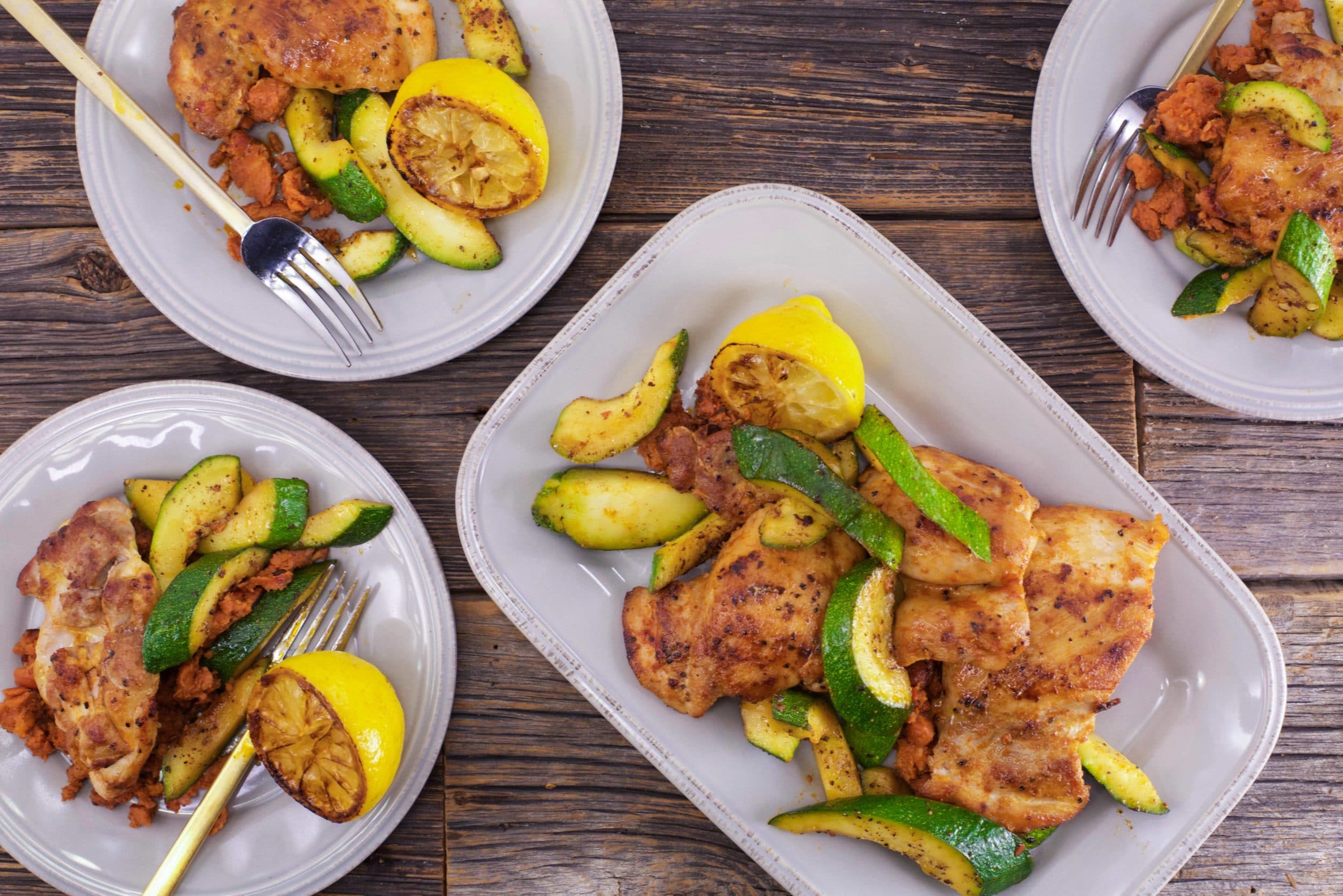 Smoky Chicken Thighs and Zucchini