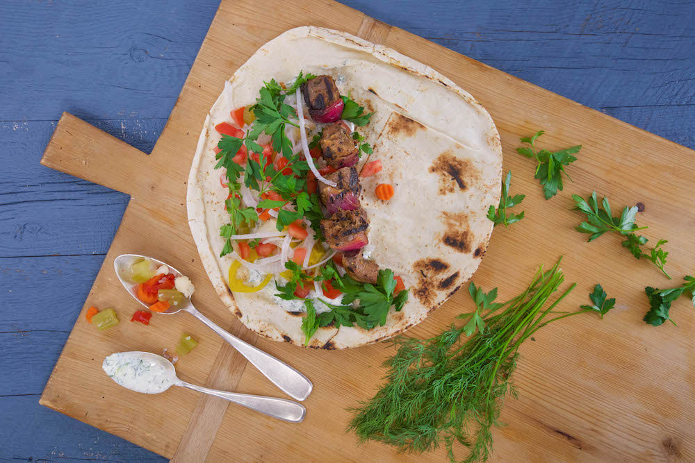 Souvlaki with Tzatziki