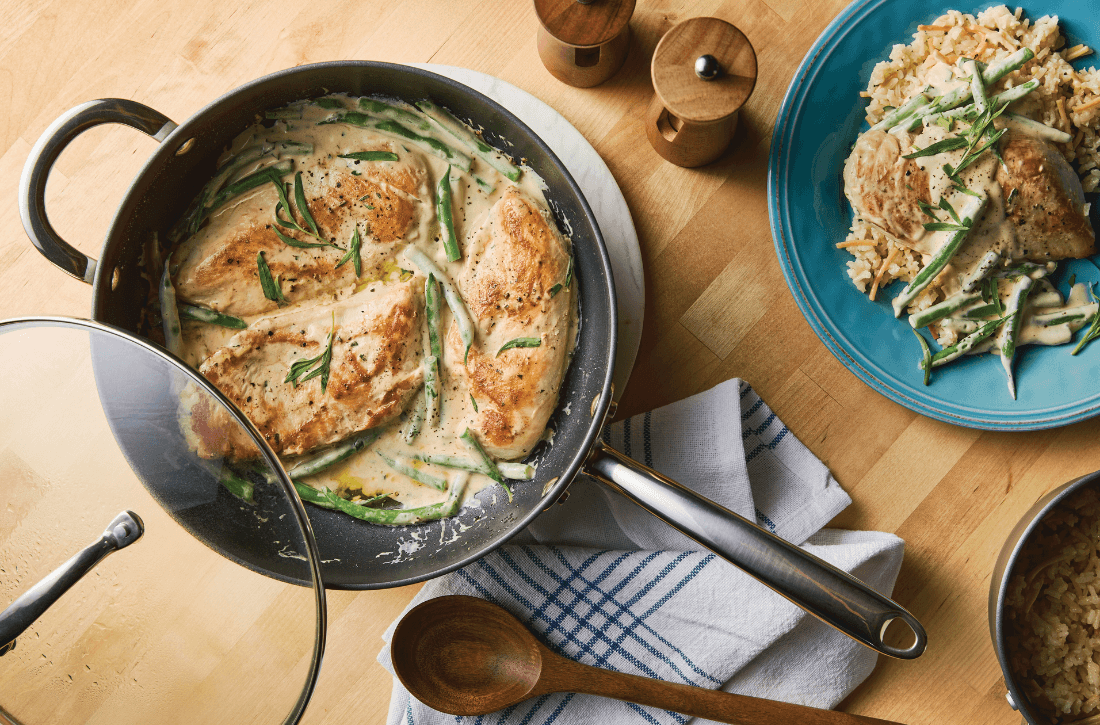 Creamy Dijon-Tarragon Chicken with Rice Pilaf