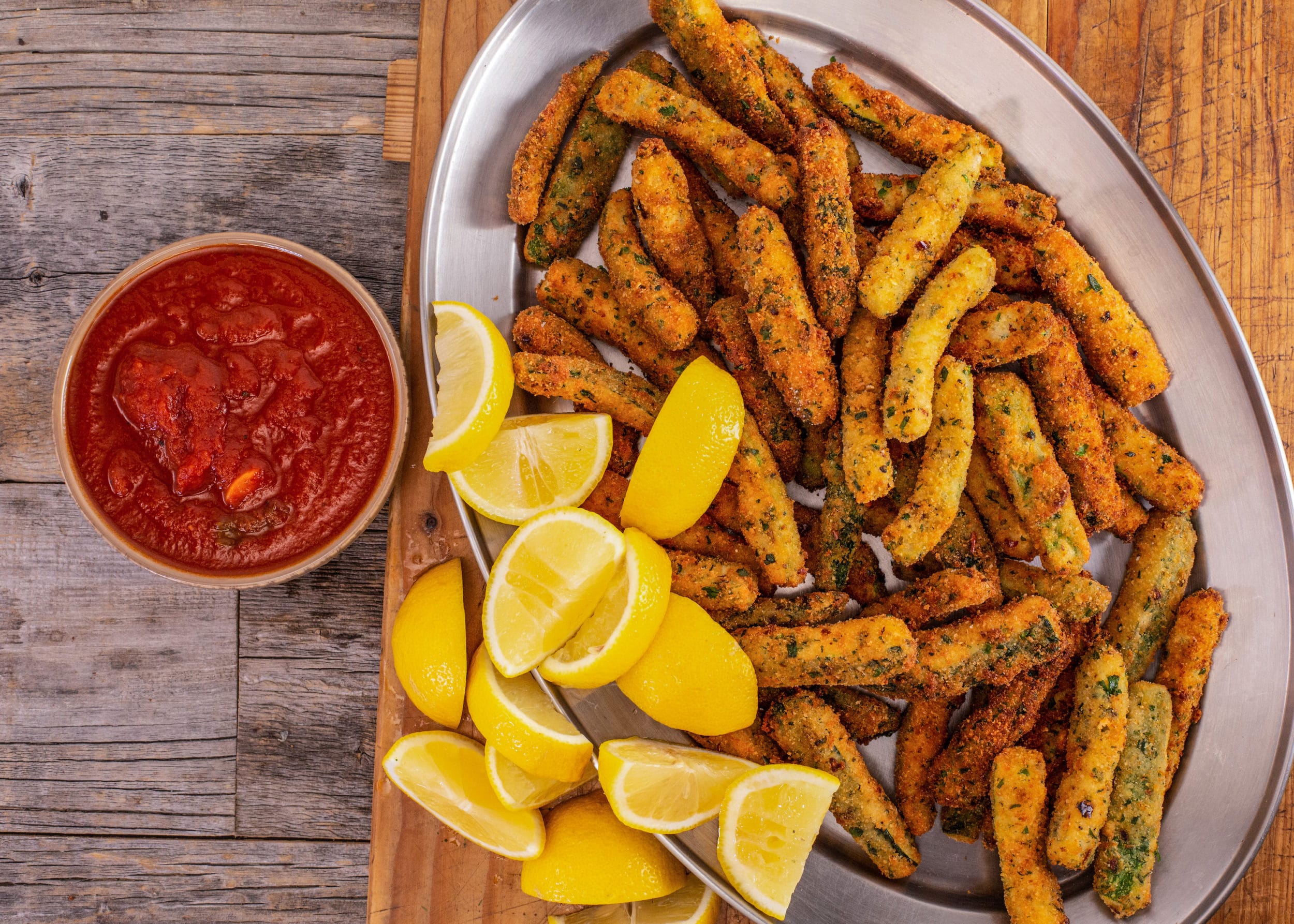 Rachael's Zucchini Sticks and Tomato-Basil Sauce