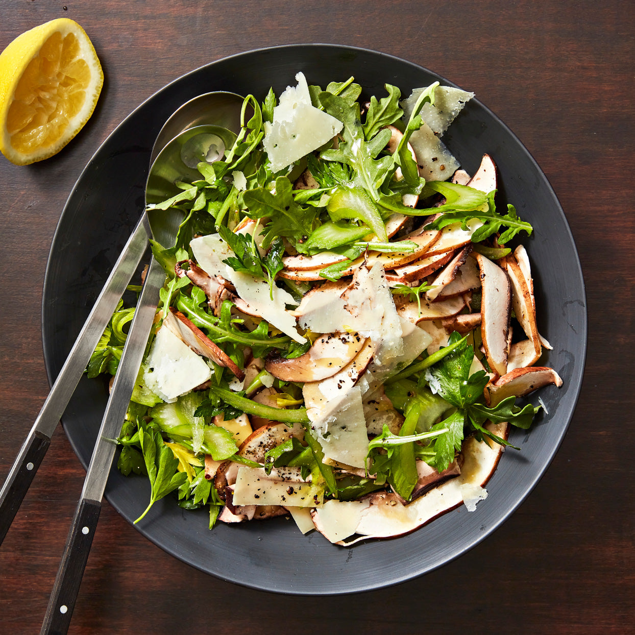 Portobello, Parsley & Celery Salad with Shaved Pecorino