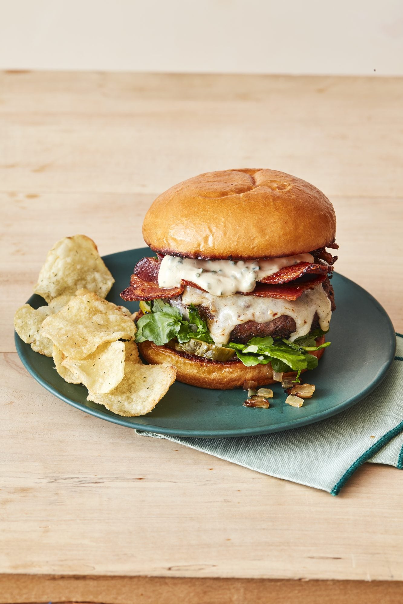 Bacon & Cheddar Burgers with Dijon-Horseradish Sauce