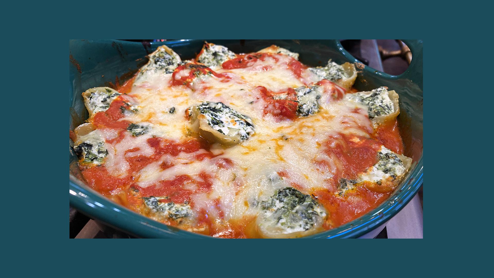 Spinach-Ricotta Stuffed Shells With Creamy Vodka Sauce