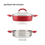 3-Quart Create Delicious Nonstick Induction Steamer Set 12158 - 26649499795638